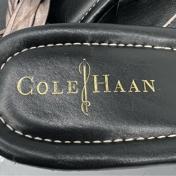 Cole Haan Bronze Metallic Criss Cross Strap Thong Wedge Sandals Size 11 Women’s - Picture 2 of 10